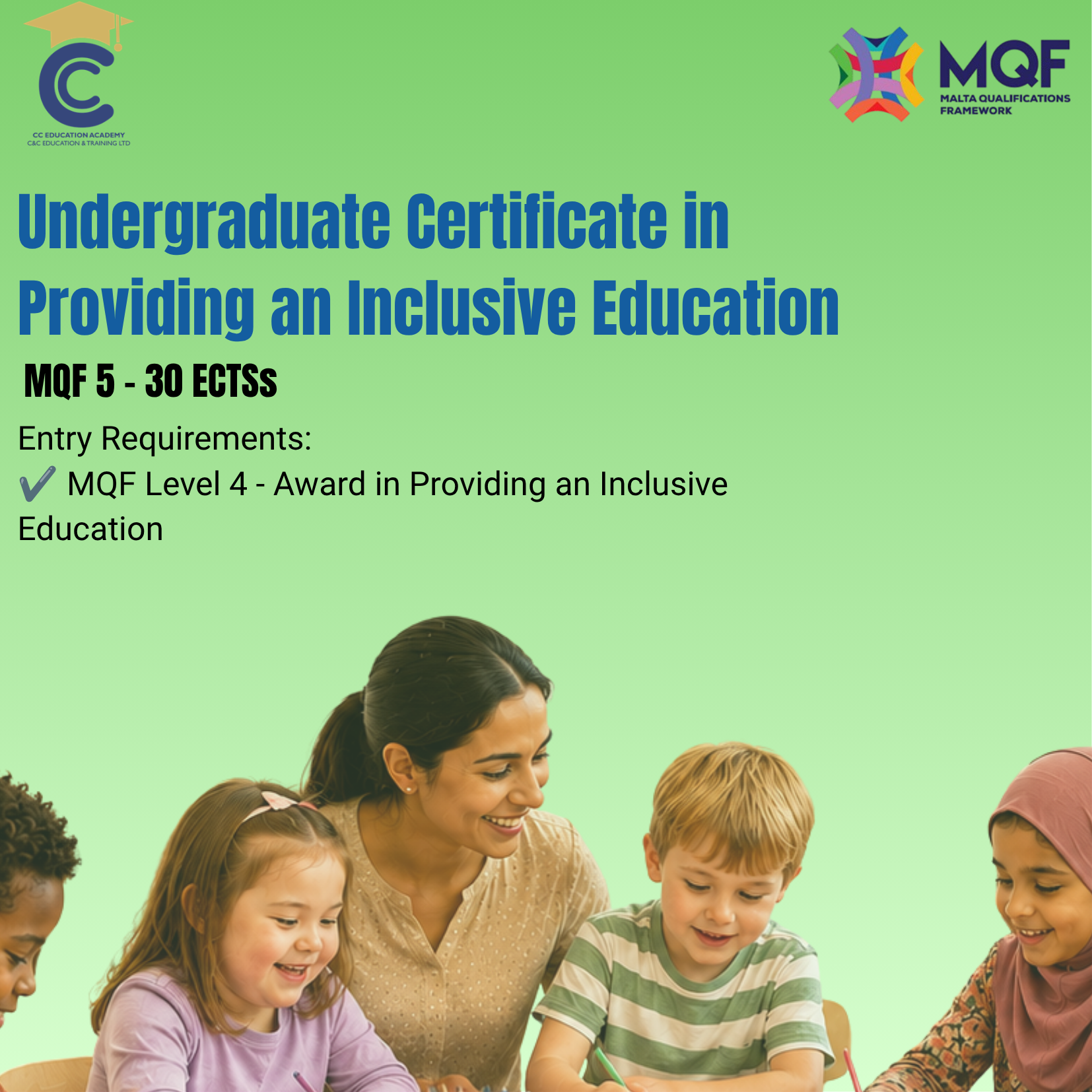 Undergraduate Certificate in Providing an inclusive Education (aka 20 week programme)